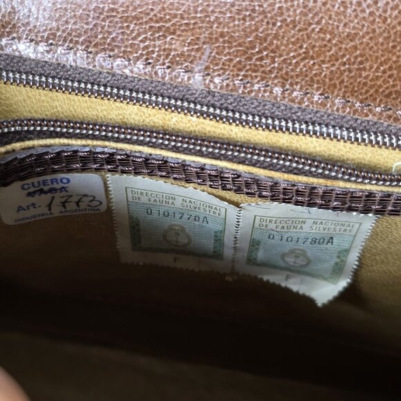 Mini Brown Leather Handbag Hermes Birkin Style with Lock & Key 6.75"x 6.25"x3.5" - Picture 7 of 7